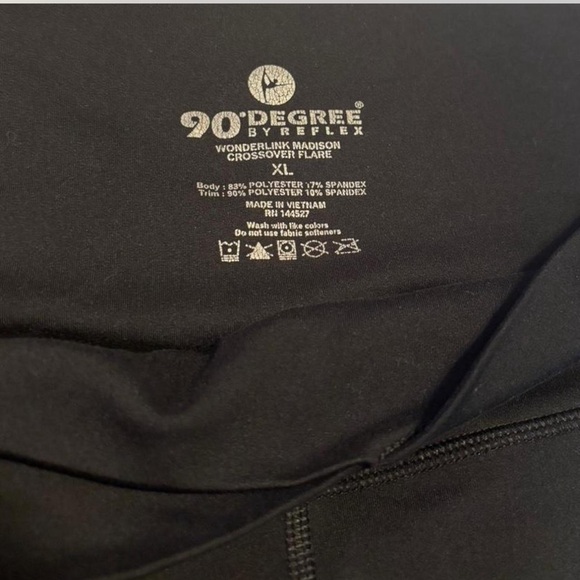 90 Degree By Reflex Black Crossover Flare leggings - Picture 2 of 4